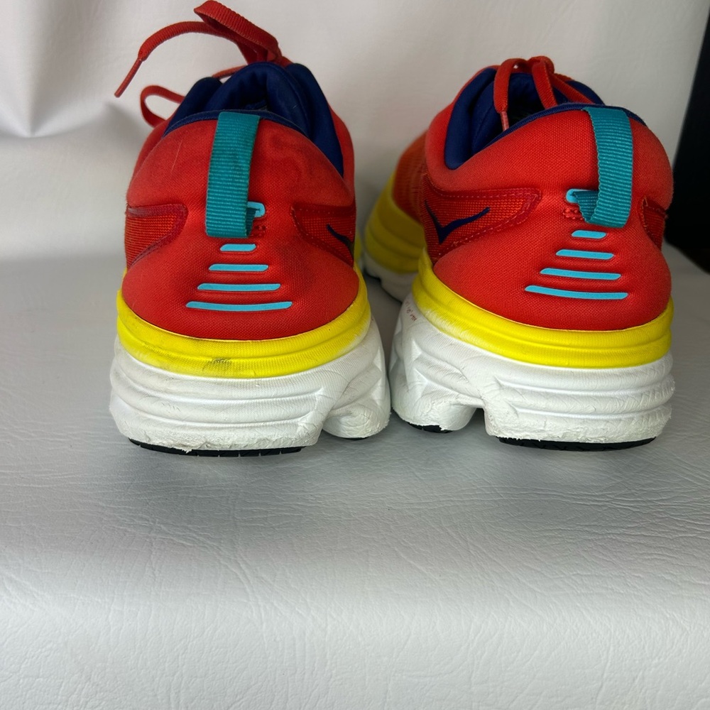 HOKA Bondi 8 Running Shoes – Red Alert / Flame – Men’s 13 (EU 48) EXCELLENT - Picture 7 of 9